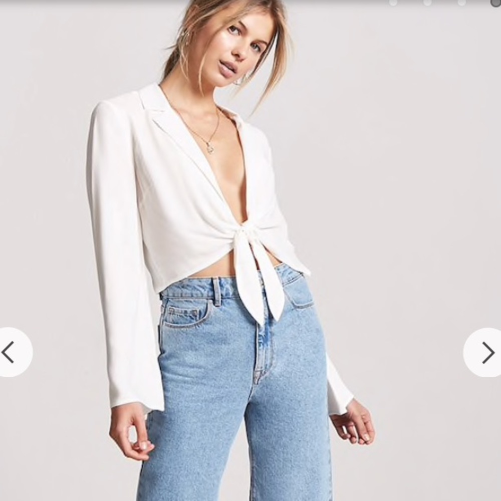 Woven Tie-Front Top